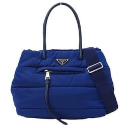 PRADA Women's Bag Tote Handbag Shoulder 2way Nylon Blue Quilted