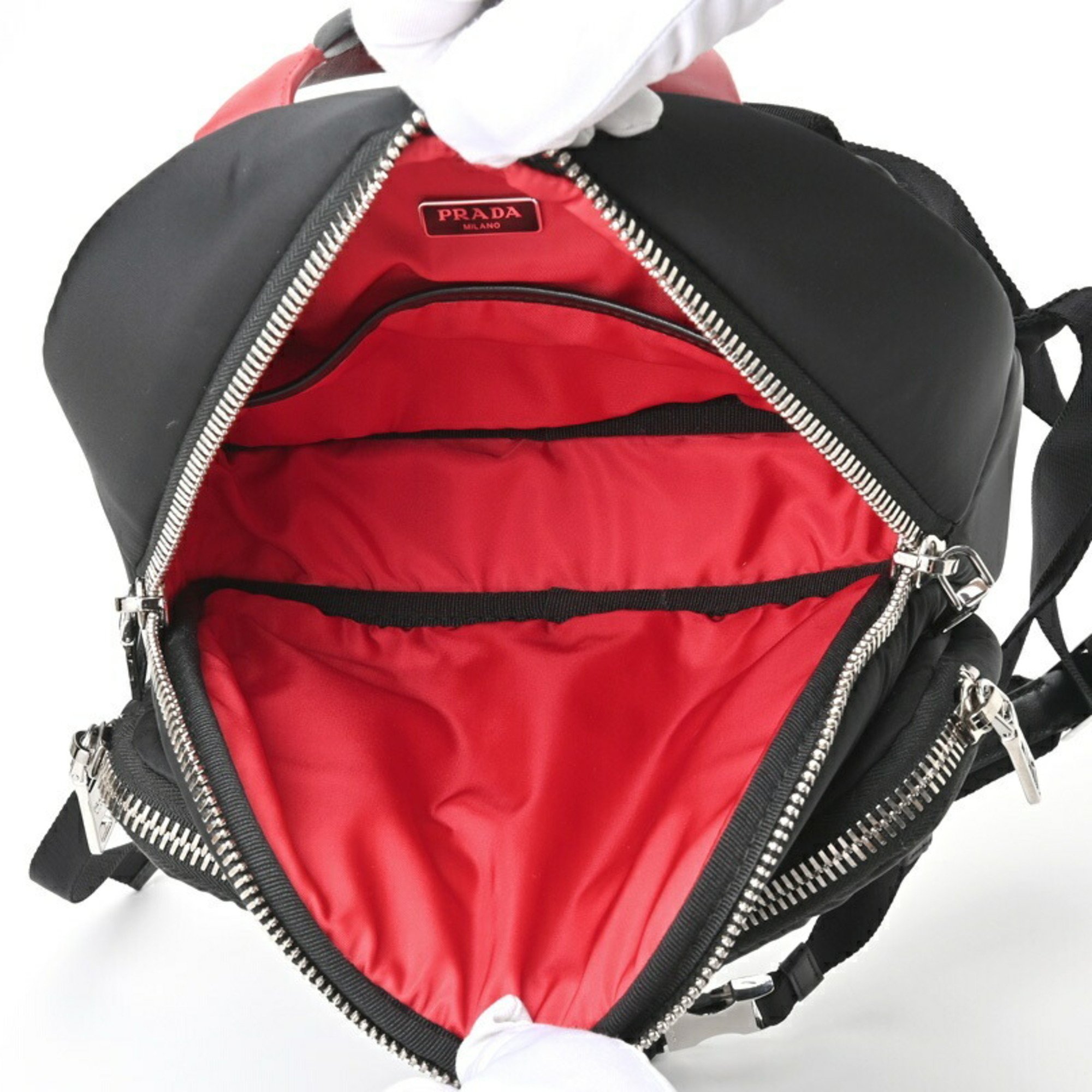 PRADA Backpack 1BZ049 Nylon Black S-155932