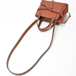 LOEWE Gate smooth leather brown handbag T-155816