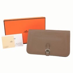 HERMES Hermes Long Wallet Dogon GM Duo Togo Leather Etoupe