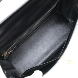 HERMES Kelly 32 Handbag Tote Box Calf Leather Inner Stitching Black