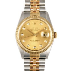 Rolex ROLEX 16233G Datejust T-series watch, automatic, champagne dial, 10P diamond index, SS x YG, men's