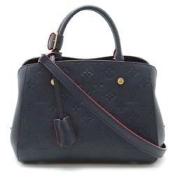 LOUIS VUITTON Louis Vuitton Monogram Empreinte Montaigne BB Handbag Shoulder Marine Rouge Navy M42747