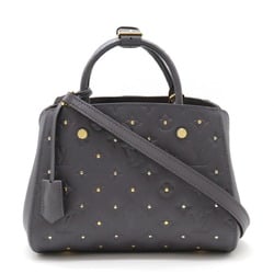 LOUIS VUITTON Louis Vuitton Monogram Empreinte Montaigne BB Handbag Shoulder Bag Studs Gris Silver M51727