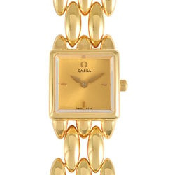 OMEGA 6940.10.00 SAFETT Wristwatch Quartz Gold Dial Solid K18