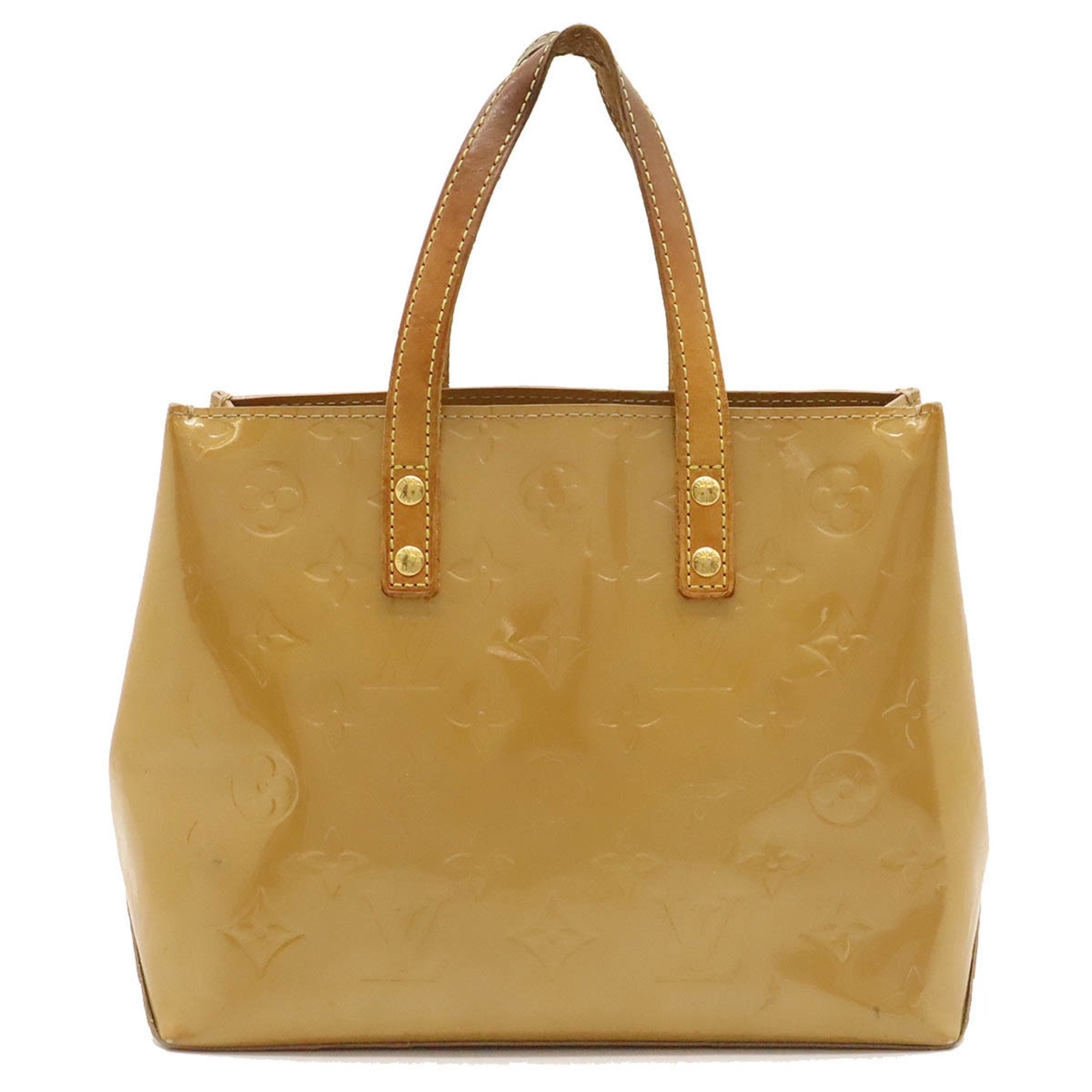 LOUIS VUITTON Louis Vuitton Monogram Vernis Reed PM Handbag Tote Bag Leather Noisette Beige M91334