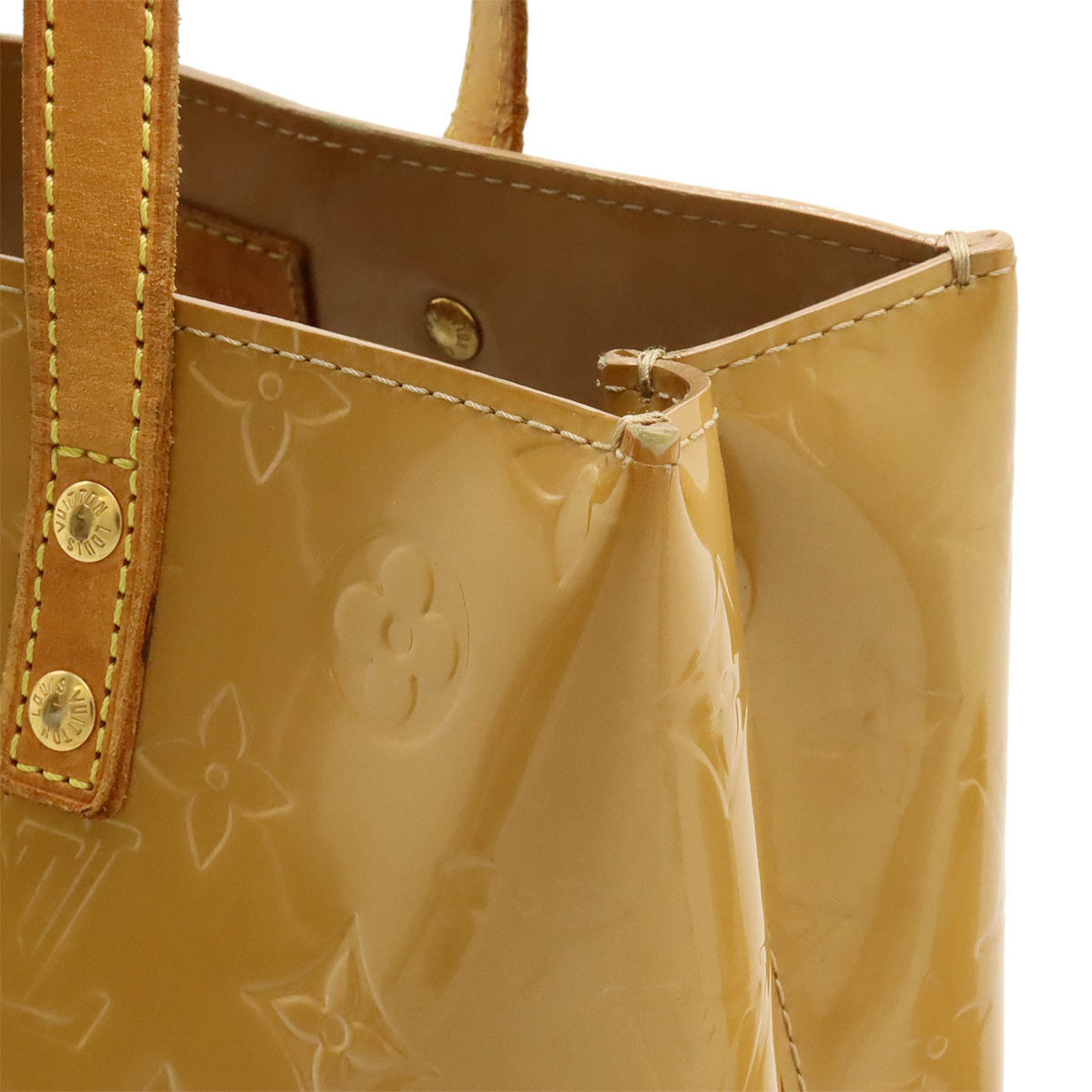 LOUIS VUITTON Louis Vuitton Monogram Vernis Reed PM Handbag Tote Bag Leather Noisette Beige M91334