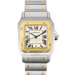 Cartier Santos Galbe LM Watch Quartz Silver Dial SS x YG Men's