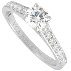 Van Cleef & Arpels Romance Ring Diamond 0.33ct #47 Pt950 D/VVS2/3EX Women's