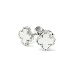Van Cleef & Arpels Sweet Alhambra K18WG White Gold Earrings