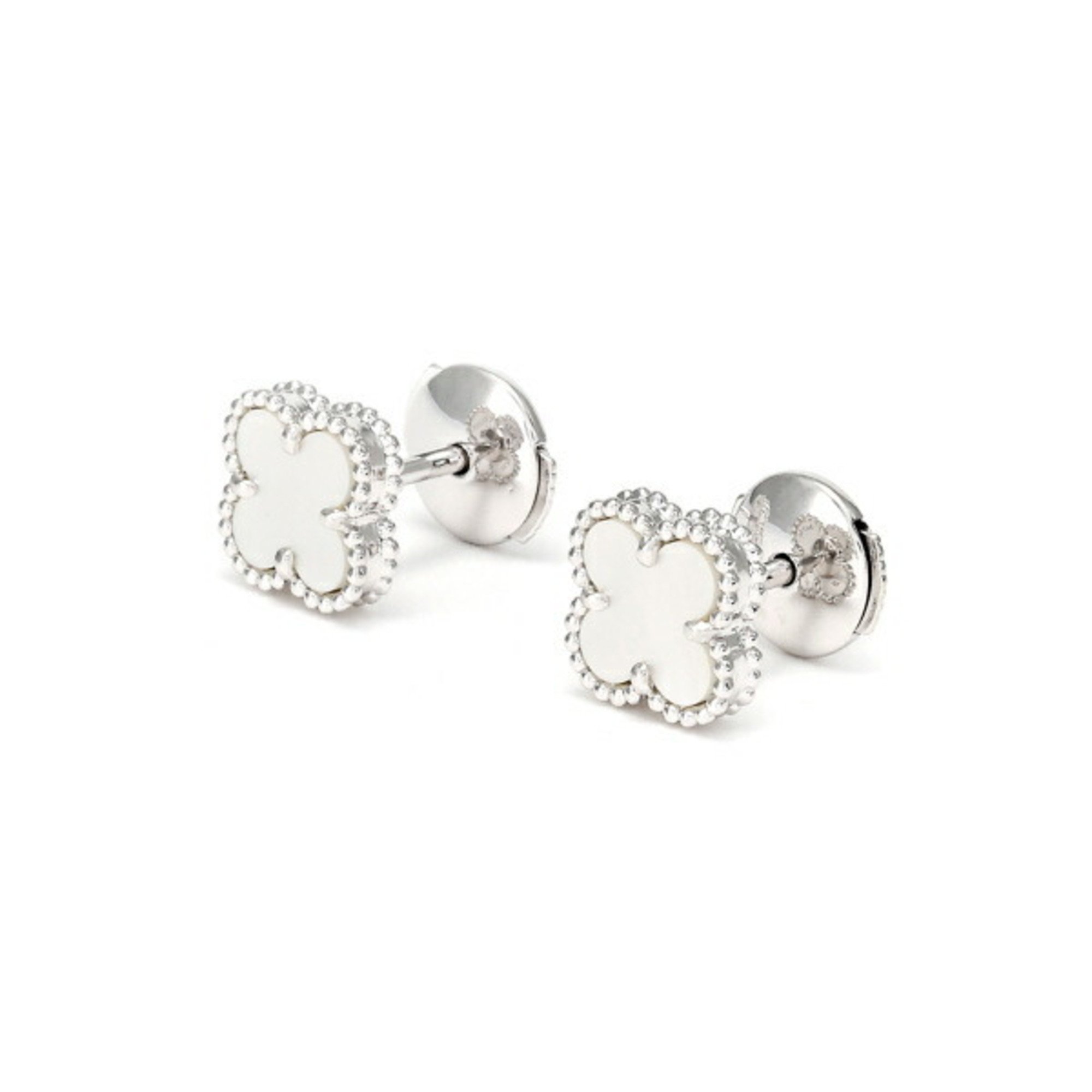 Van Cleef & Arpels Sweet Alhambra K18WG White Gold Earrings