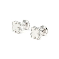 Van Cleef & Arpels Sweet Alhambra K18WG White Gold Earrings