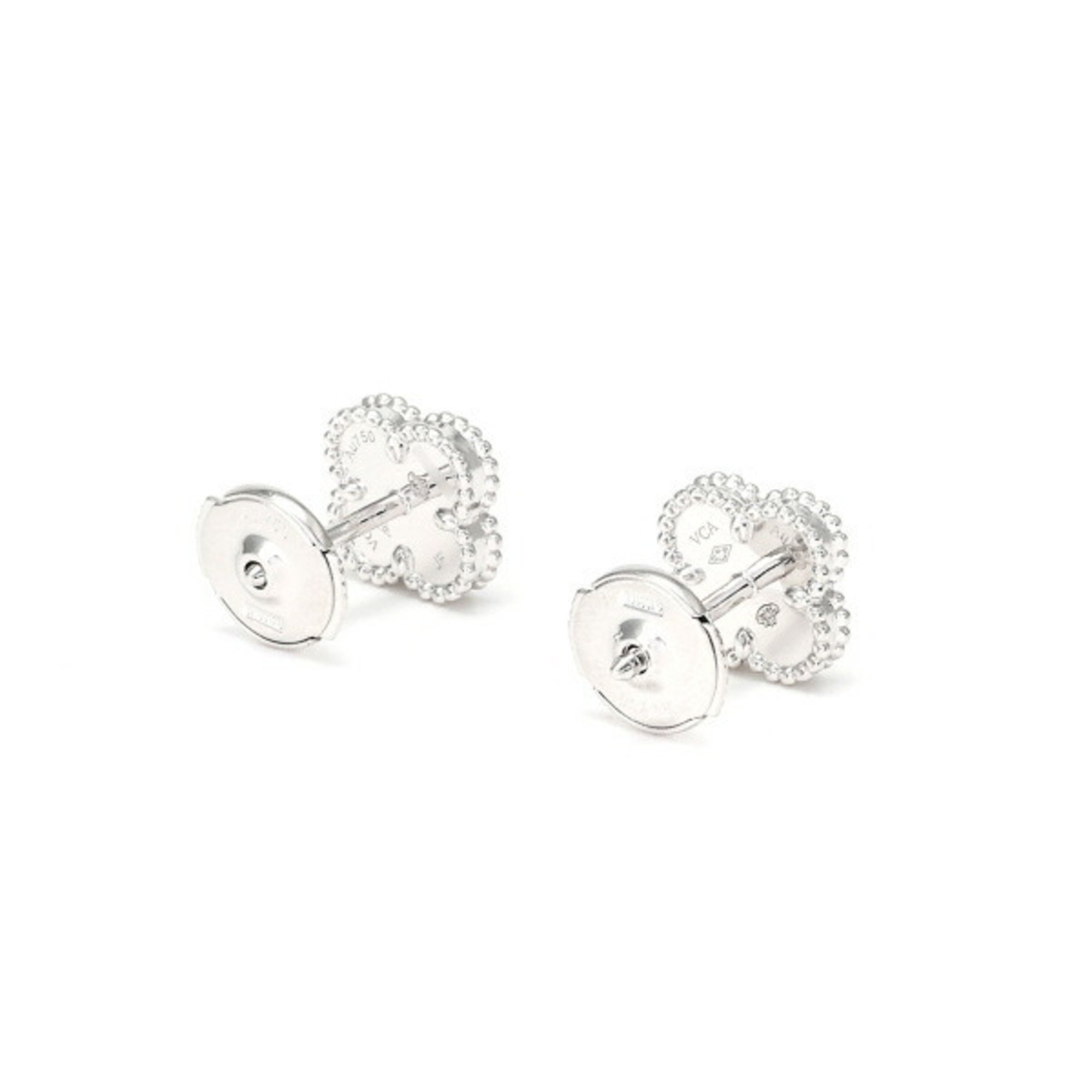 Van Cleef & Arpels Sweet Alhambra K18WG White Gold Earrings