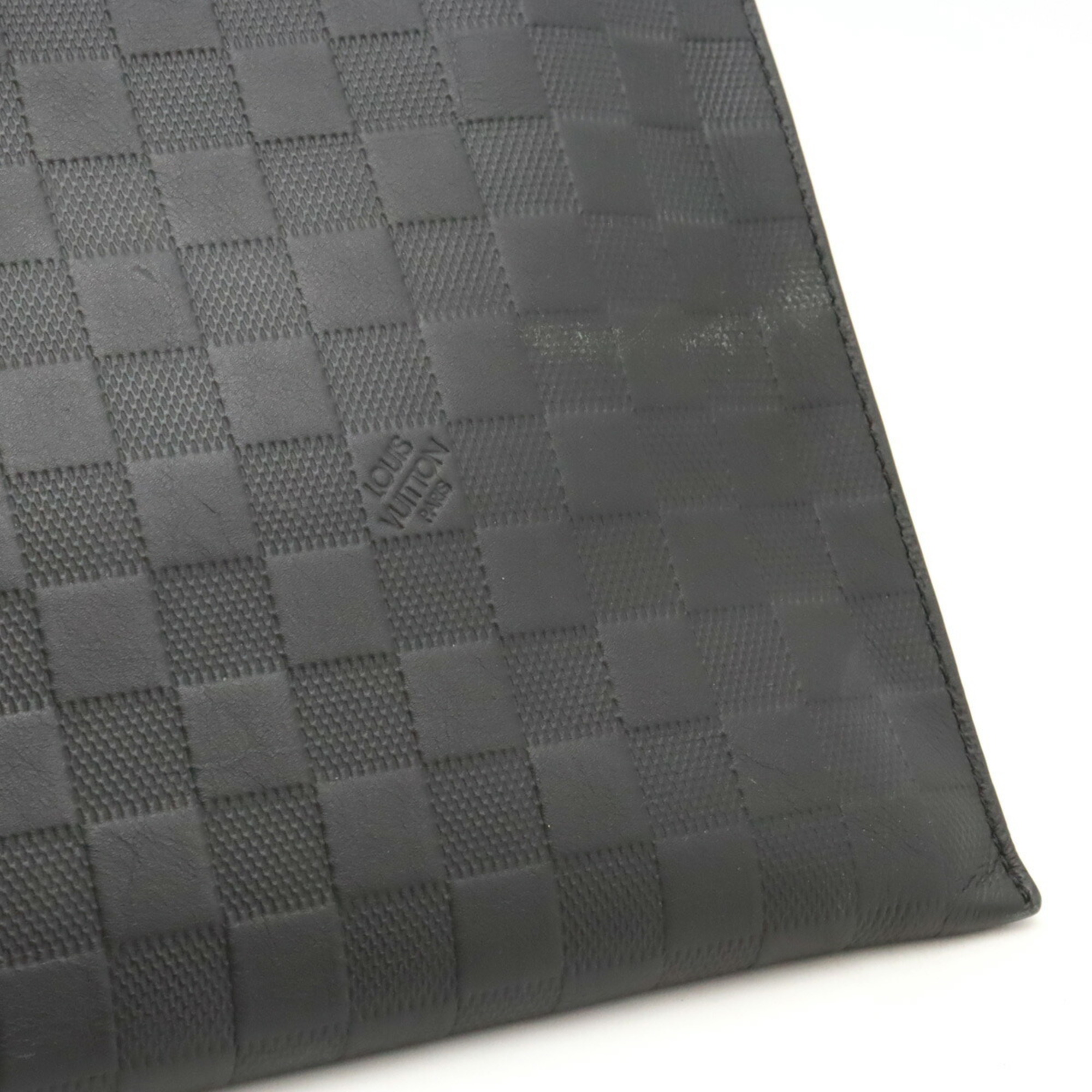 LOUIS VUITTON Damier Infini Pochette Discovery Clutch Bag Second Onyx Black N60112