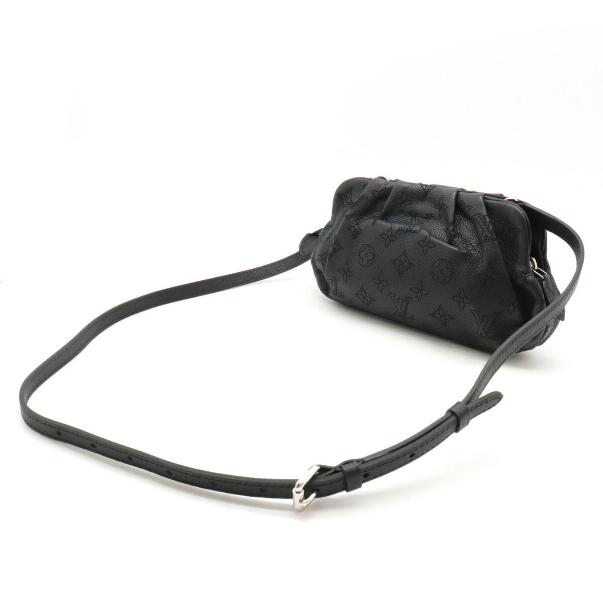 LOUIS VUITTON Louis Vuitton Monogram Mahina Scala Shoulder Bag Clutch Leather Noir Black M80093