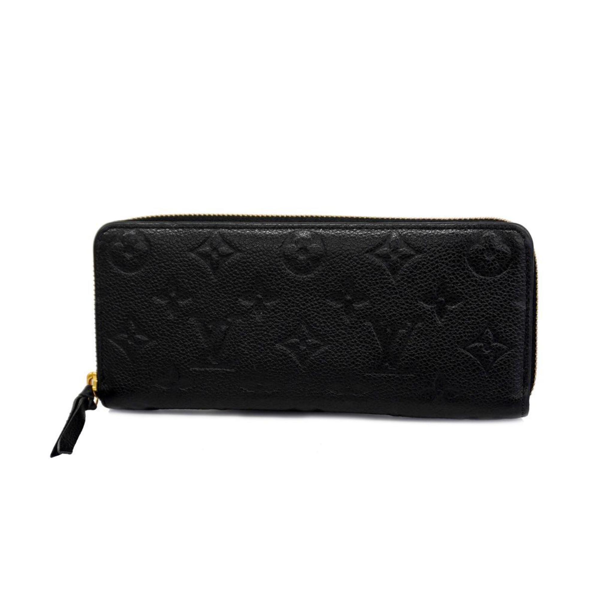 Louis Vuitton Long Wallet Monogram Empreinte Portefeuille Clemence M60171 Noir Ladies