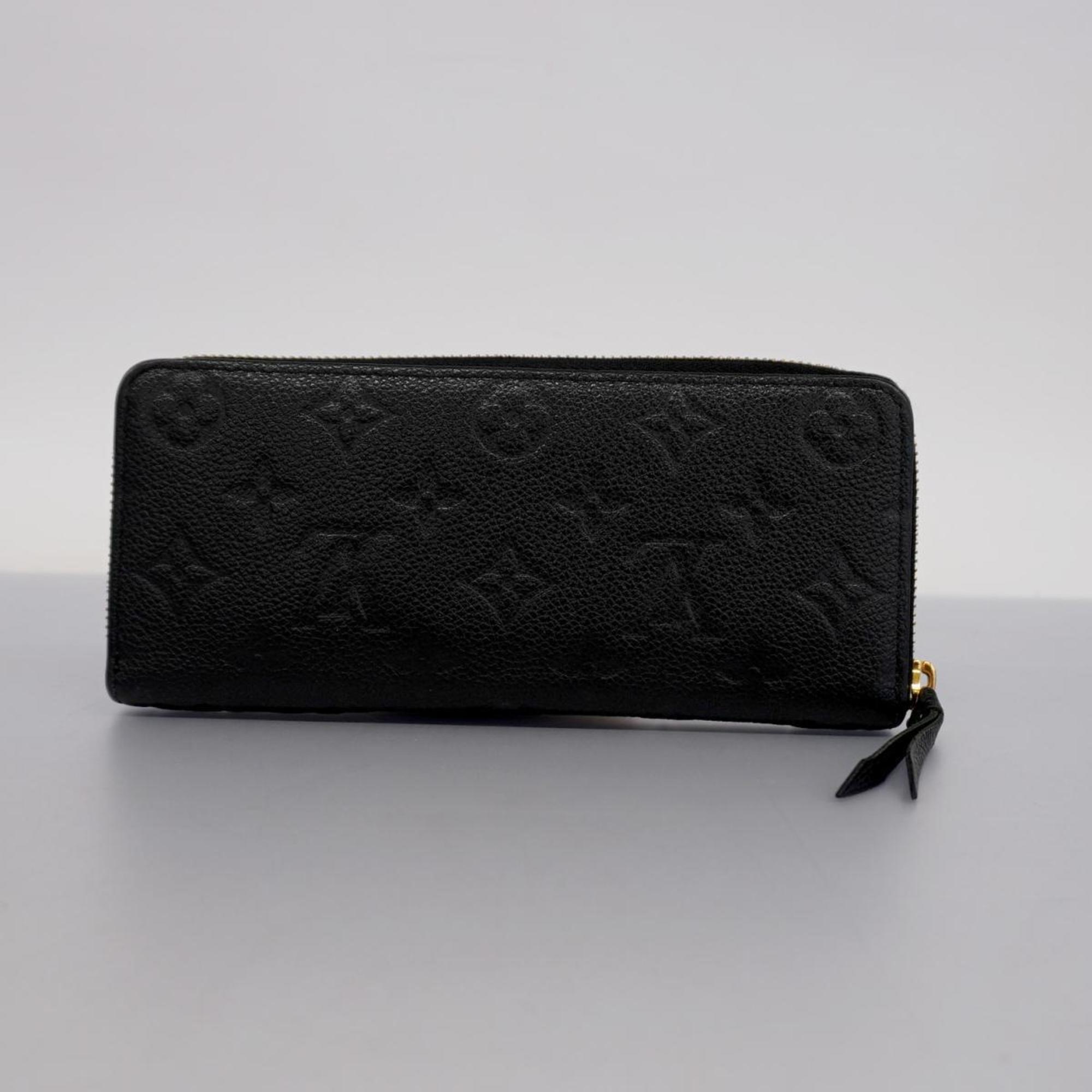 Louis Vuitton Long Wallet Monogram Empreinte Portefeuille Clemence M60171 Noir Ladies