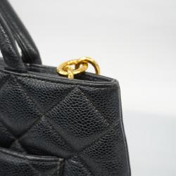 Chanel Tote Bag Reproduction Caviar Skin Black Women's