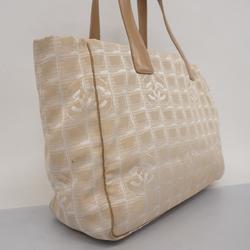 Chanel Tote Bag New Travel Nylon Beige Champagne Women's