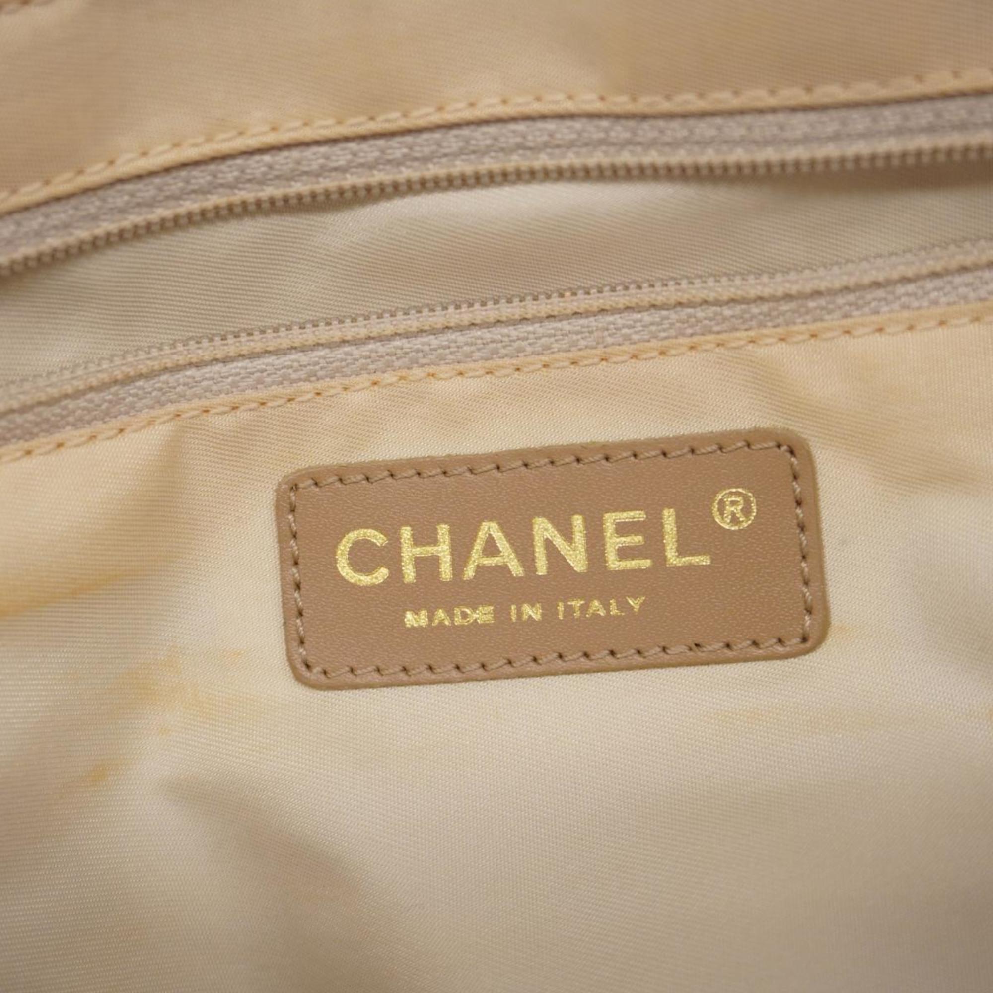 Chanel Tote Bag New Travel Nylon Beige Champagne Women's