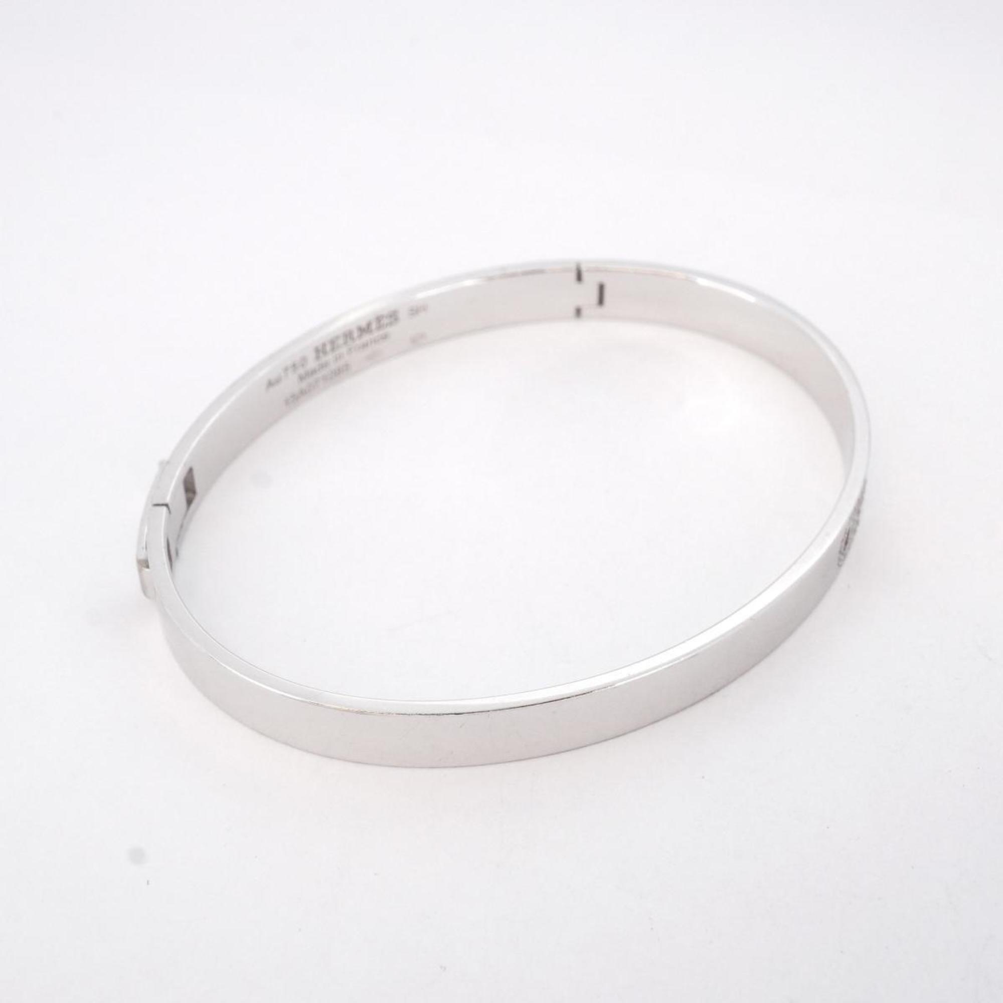 Hermes Bangle H d'Ancre Diamond K18WG White Gold Women's