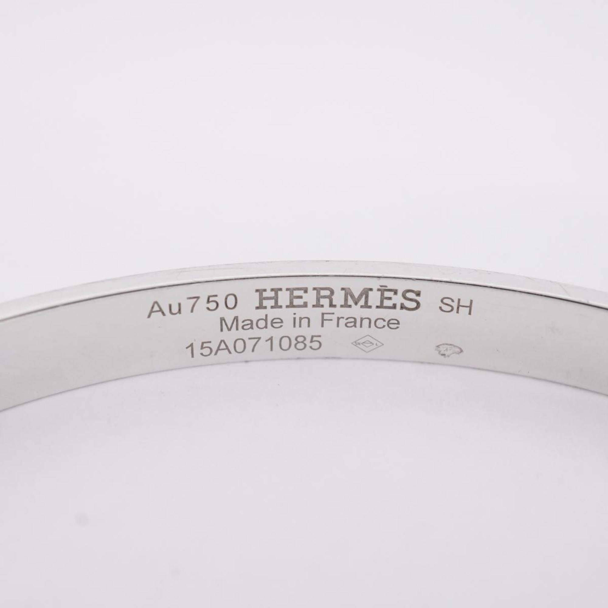 Hermes Bangle H d'Ancre Diamond K18WG White Gold Women's