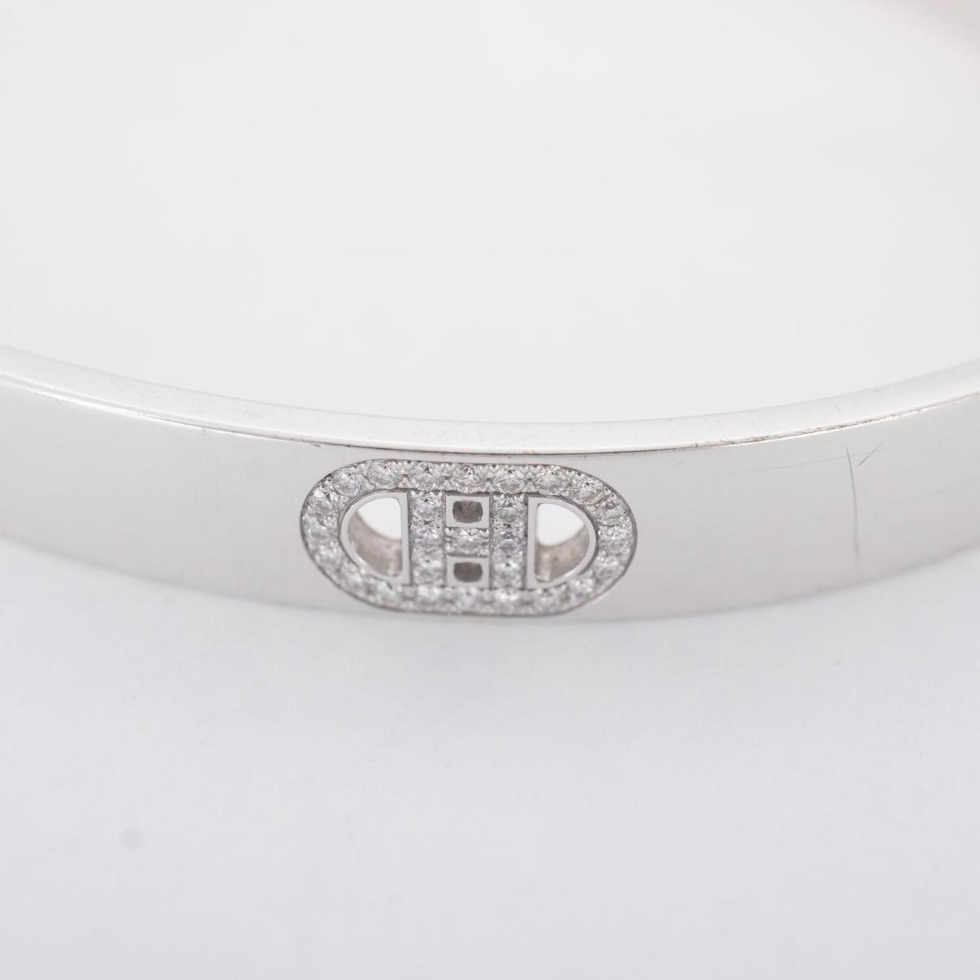 Hermes Bangle H d'Ancre Diamond K18WG White Gold Women's