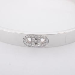 Hermes Bangle H d'Ancre Diamond K18WG White Gold Women's