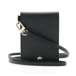 LOUIS VUITTON Epi Porte Carte ID Bandouliere Card Case Pass Noir Black with Neck Strap M60082