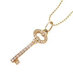 Tiffany Necklace Oval Key Diamond K18YG Yellow Gold Women's