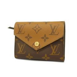 Louis Vuitton Tri-fold Wallet Monogram Reverse Portefeuille Victorine M81557 Brown Men's Women's