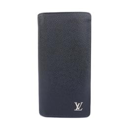 Louis Vuitton Long Wallet Taiga Portefeuille Brazza M30285 Noir Men's