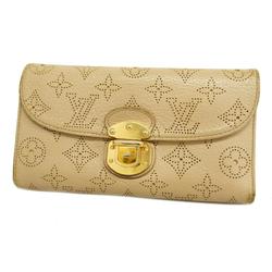 Louis Vuitton Tri-fold Long Wallet Mahina Portefeuille Amelia M58126 Poodle Ladies