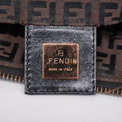 Fendi Tote Bag Zucchino Nylon Canvas Brown Black Pink Women's