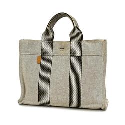 Hermes Tote Bag New Fool To PM Canvas Grey Women's