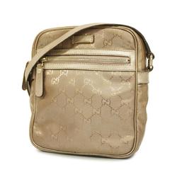 Gucci Shoulder Bag GG Imprime 233268 Leather Grey Pink Women's
