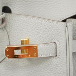 Hermes handbag Birkin 25 U stamp Taurillon Clemence pearl grey ladies