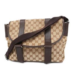 Gucci Shoulder Bag GG Canvas 145859 Brown Women's