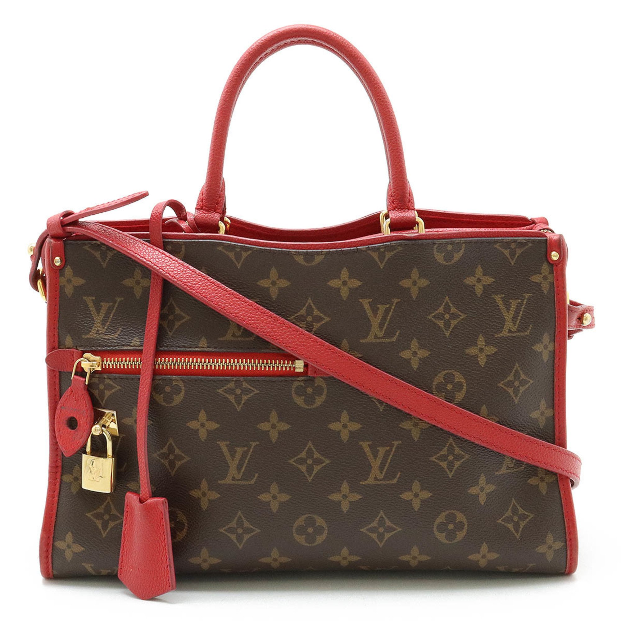 LOUIS VUITTON Louis Vuitton Monogram Popincourt PM Handbag Tote Bag Cerise Red M43433