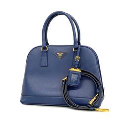 Prada handbag saffiano leather blue ladies