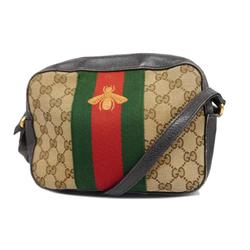 Gucci Shoulder Bag GG Canvas Sherry Line 412008 Brown Beige Women's