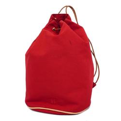 Hermes Shoulder Bag Polochon Mimil GM Canvas Red Women's