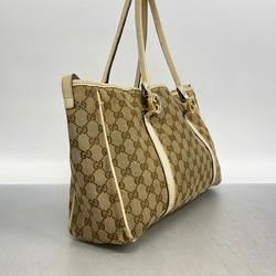 Gucci Tote Bag GG Canvas 232957 Ivory Brown Women's
