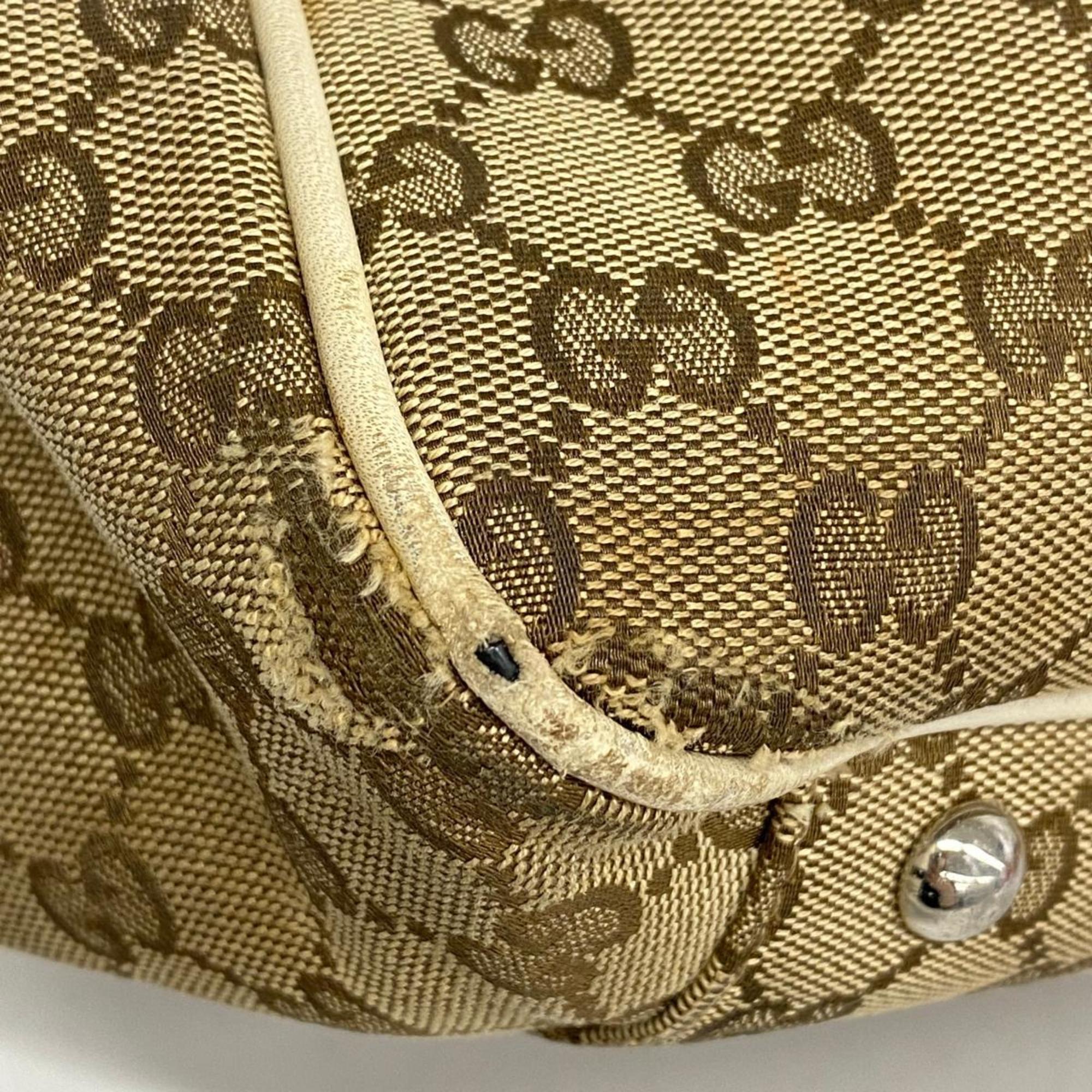 Gucci Tote Bag GG Canvas 232957 Ivory Brown Women's