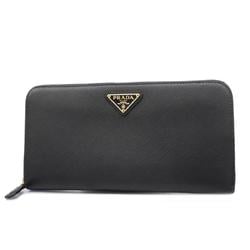 Prada Long Wallet Saffiano Leather Black Women's