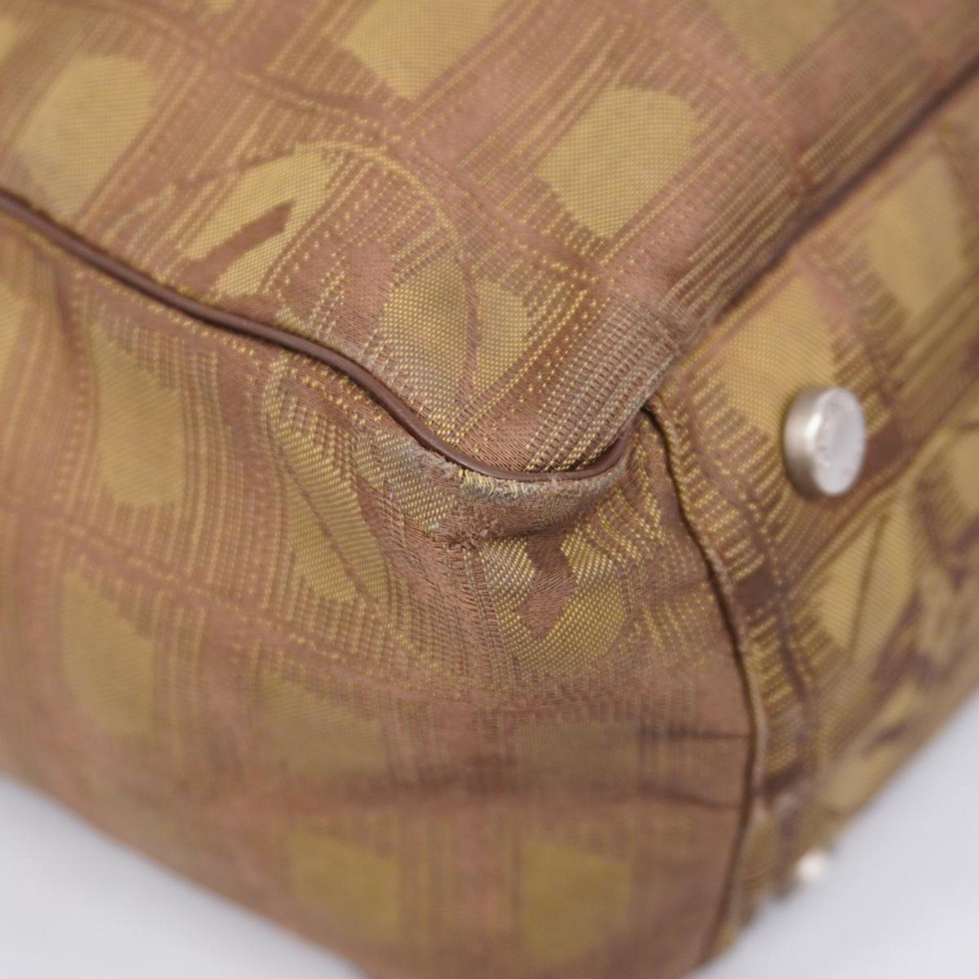 Chanel Tote Bag New Travel Nylon Khaki Brown Women's