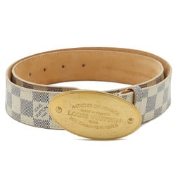 LOUIS VUITTON Damier Azur Santur Voyage Belt Leather #90 M9837U