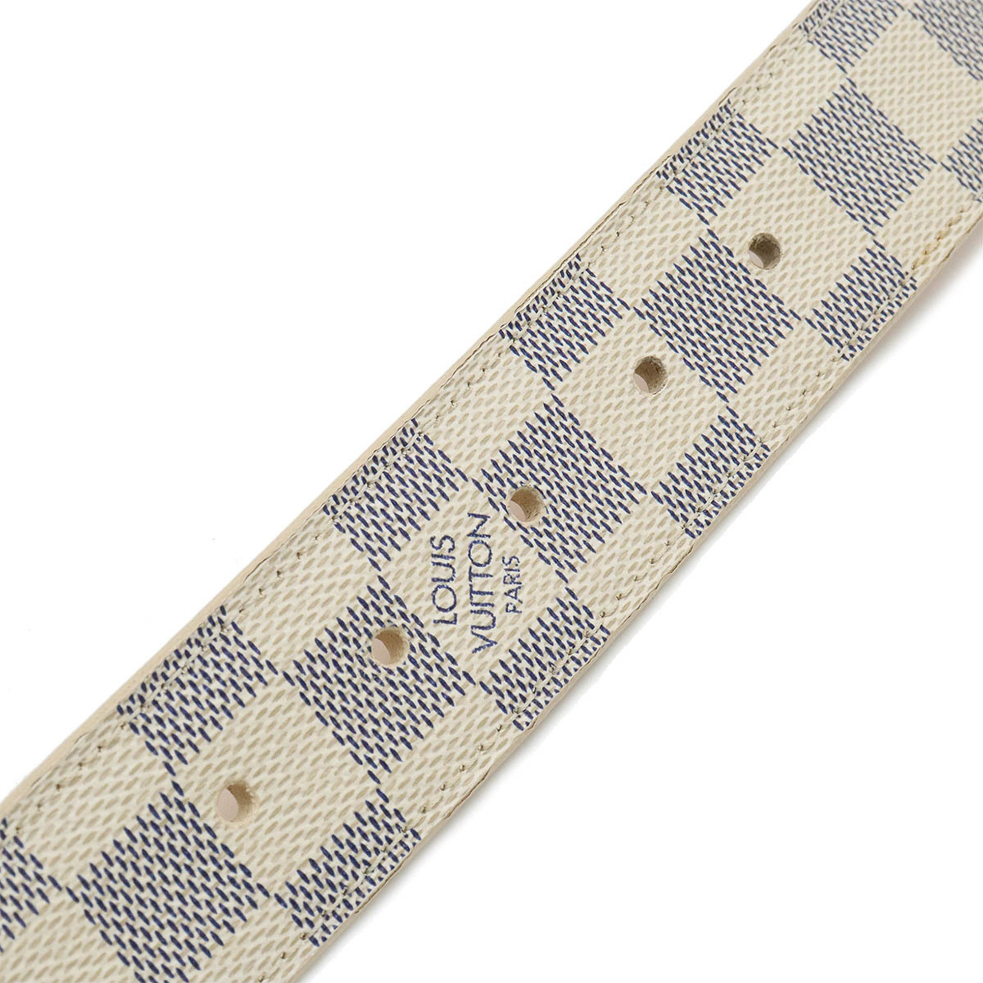 LOUIS VUITTON Damier Azur Santur Voyage Belt Leather #90 M9837U