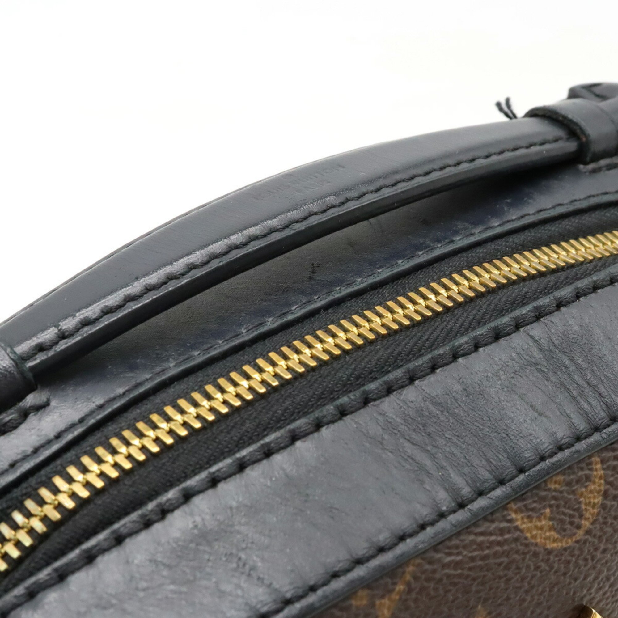 LOUIS VUITTON Louis Vuitton Monogram Santonge Shoulder Bag Handbag Tassel Leather Noir Black M43555