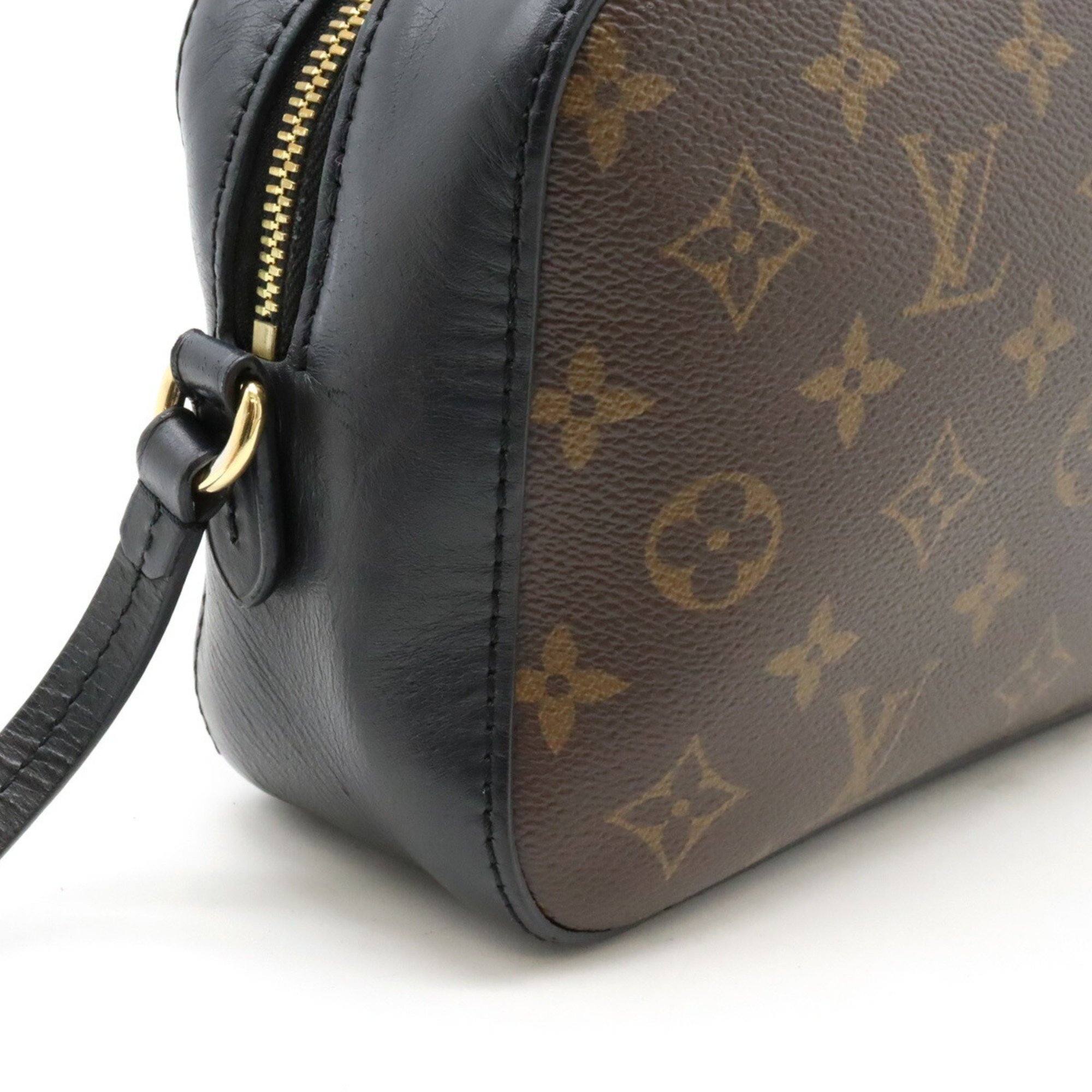 LOUIS VUITTON Louis Vuitton Monogram Santonge Shoulder Bag Handbag Tassel Leather Noir Black M43555